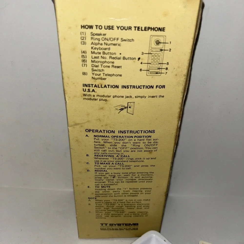 Vintage 1980's One Touch Phone/ With Wall Holster Included Superfone Corded‎